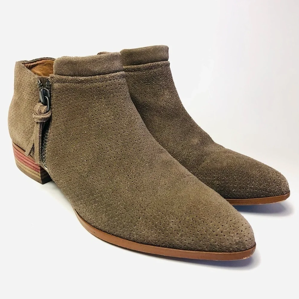 Bettye Suede Dual Zip Ankle Booties
